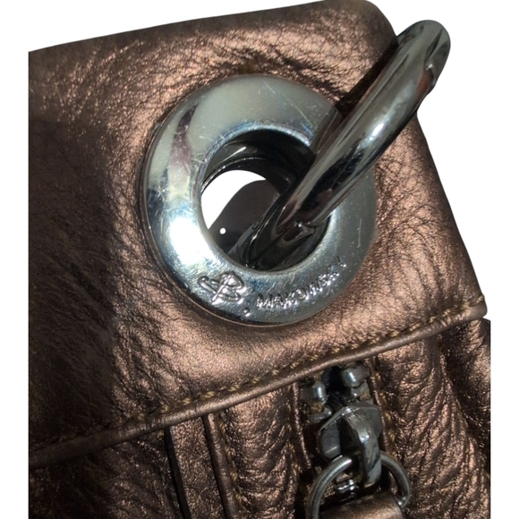B Makowsky Metallic Copper Y2K Soft Leather Cross Body Purse
